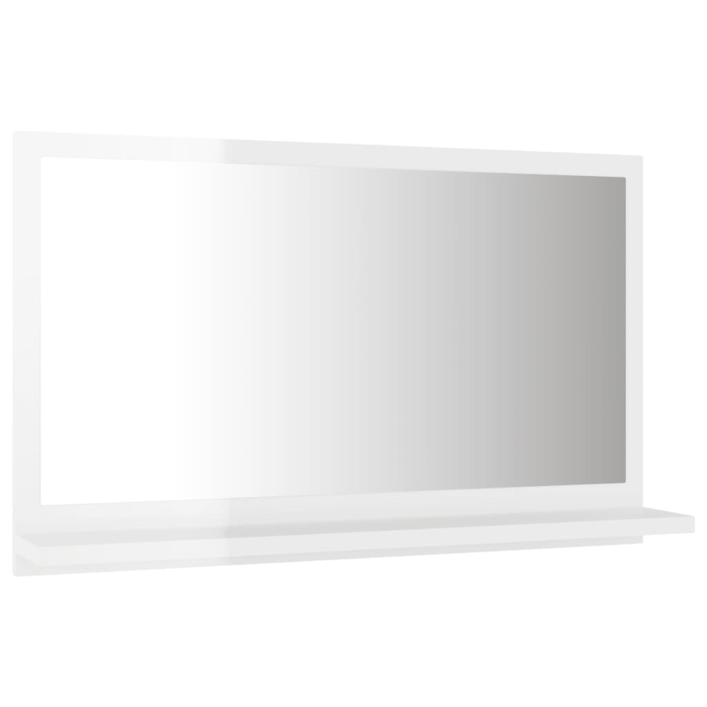 Specchio da Bagno Bianco Lucido 60x10,5x37 cm in Truciolato - homemem39