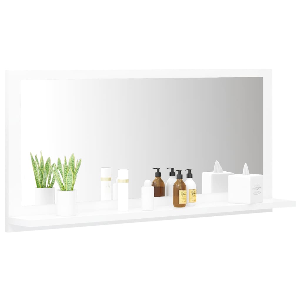 Specchio da Bagno Bianco 80x10,5x37 cm in Truciolato - homemem39