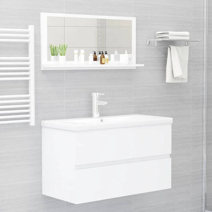 Specchio da Bagno Bianco 80x10,5x37 cm in Truciolato - homemem39