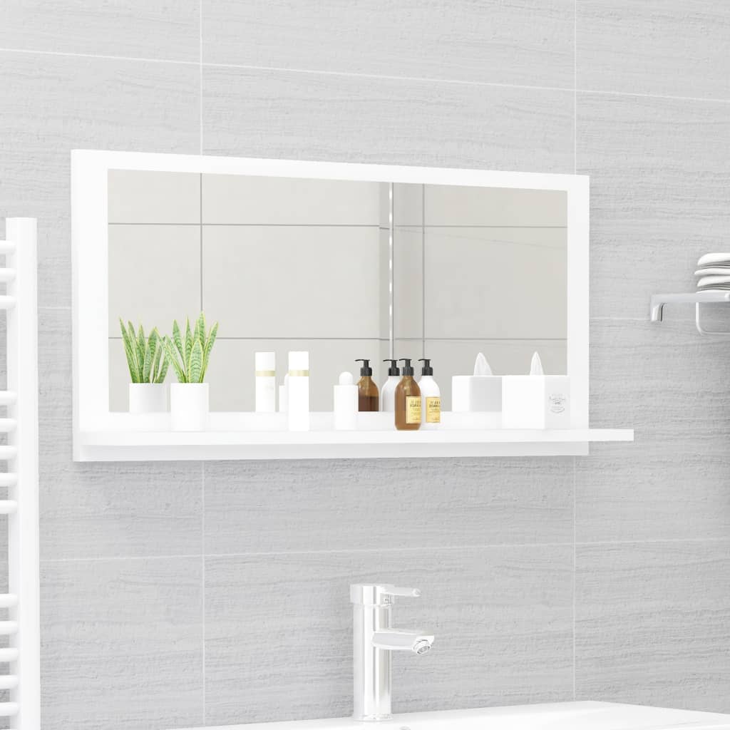 Specchio da Bagno Bianco 80x10,5x37 cm in Truciolato - homemem39