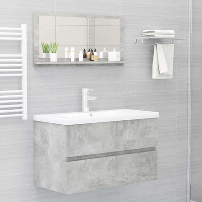 Specchio da Bagno Grigio 80x10,5x37 cm in Truciolato - homemem39