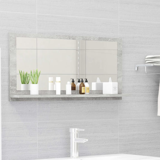 Specchio da Bagno Grigio 80x10,5x37 cm in Truciolato - homemem39