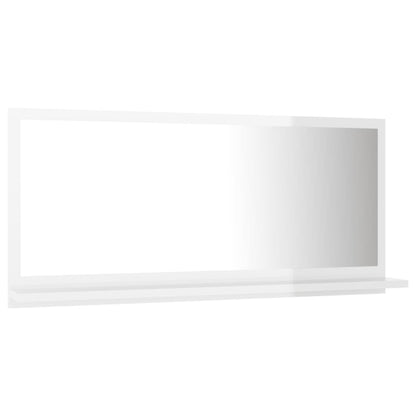 Specchio da Bagno Bianco Lucido 80x10,5x37 cm in Truciolato - homemem39