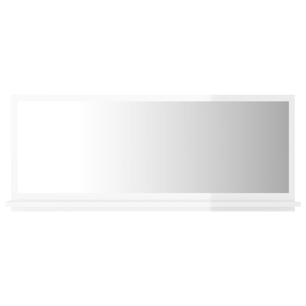 Specchio da Bagno Bianco Lucido 90x10,5x37 cm in Truciolato - homemem39