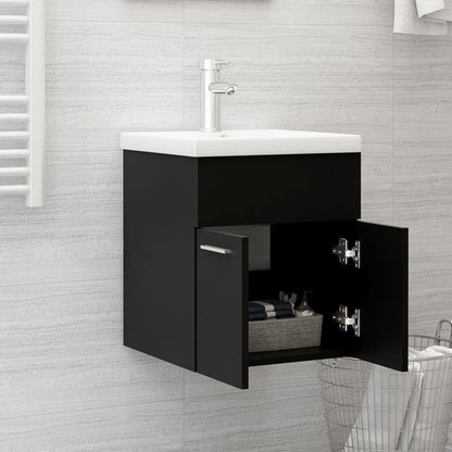 Mobile Sottolavabo Nero 41x38,5x46 cm in Truciolato - homemem39