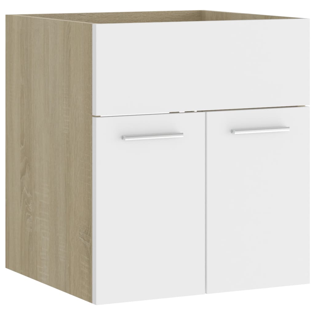 Mobile Sottolavabo Bianco Rovere Sonoma 41x38,5x46cm Truciolato - homemem39