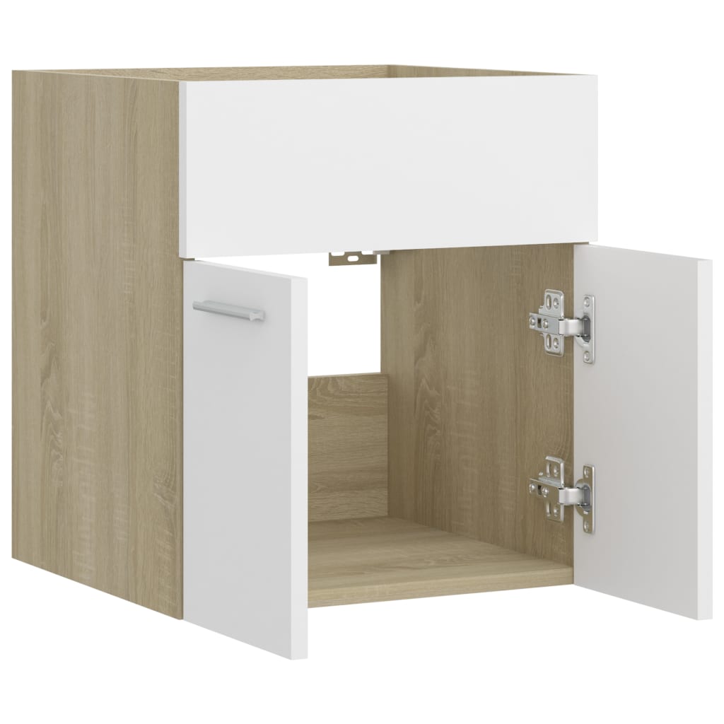 Mobile Sottolavabo Bianco Rovere Sonoma 41x38,5x46cm Truciolato - homemem39