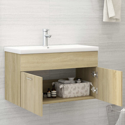 Mobile Sottolavabo Rovere Sonoma 80x38,5x46 cm in Truciolato - homemem39