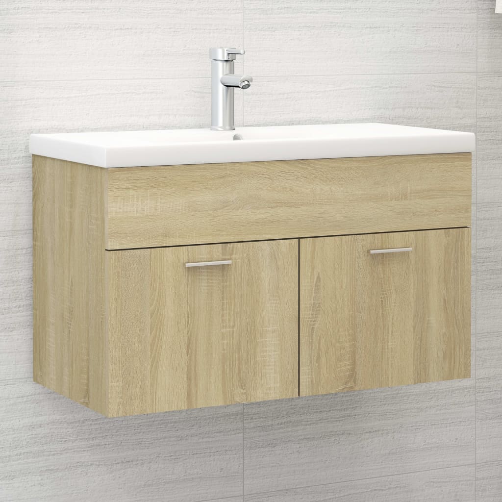 Mobile Sottolavabo Rovere Sonoma 80x38,5x46 cm in Truciolato - homemem39