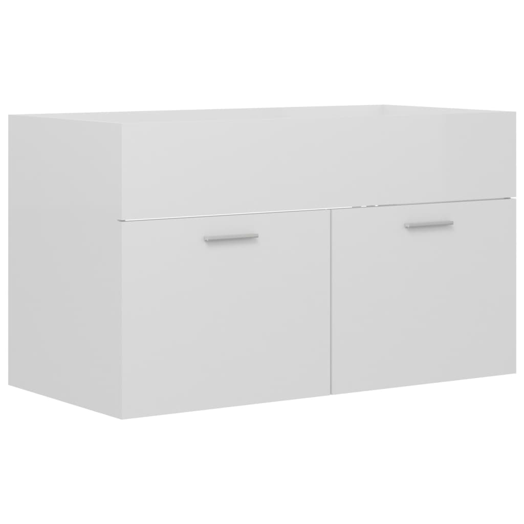 Mobile Sottolavabo Bianco Lucido 80x38,5x46 cm in Truciolato - homemem39