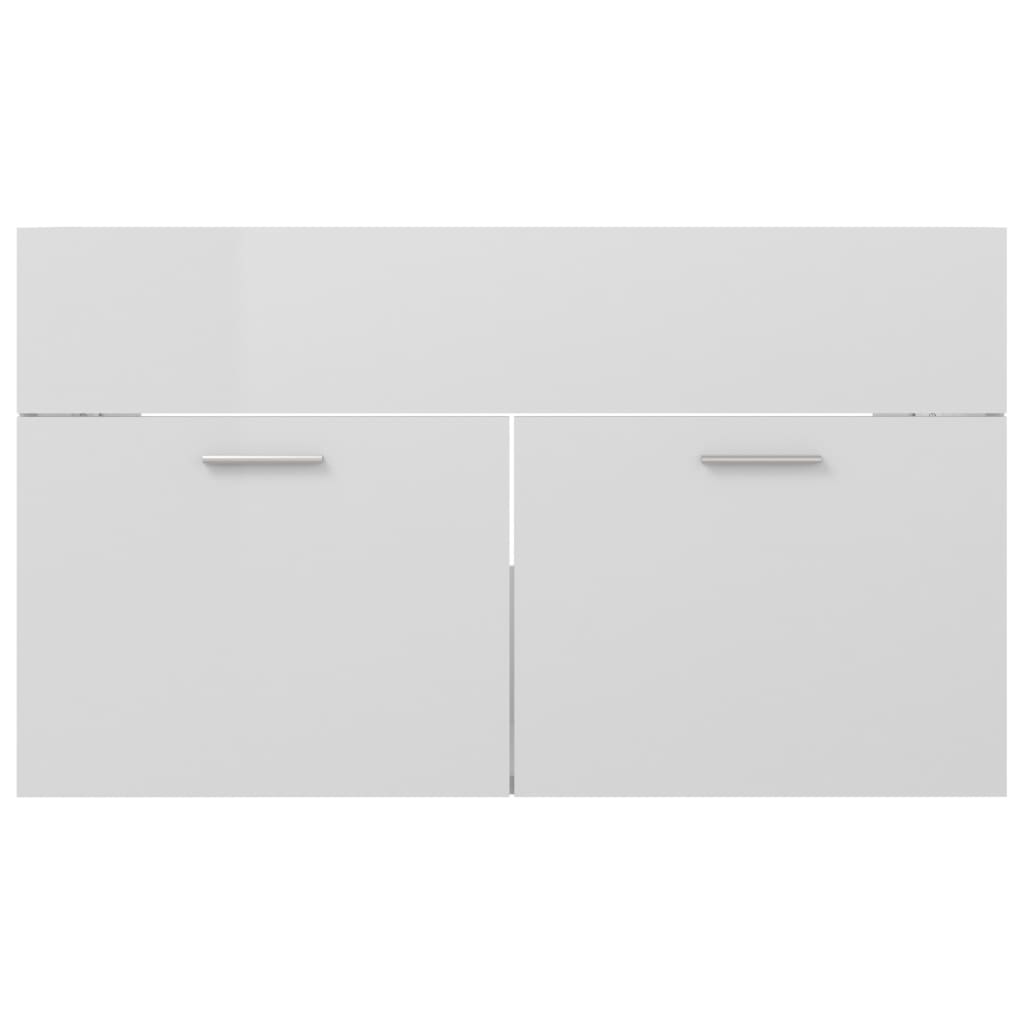 Mobile Sottolavabo Bianco Lucido 80x38,5x46 cm in Truciolato - homemem39