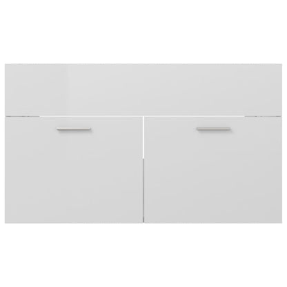 Mobile Sottolavabo Bianco Lucido 80x38,5x46 cm in Truciolato - homemem39