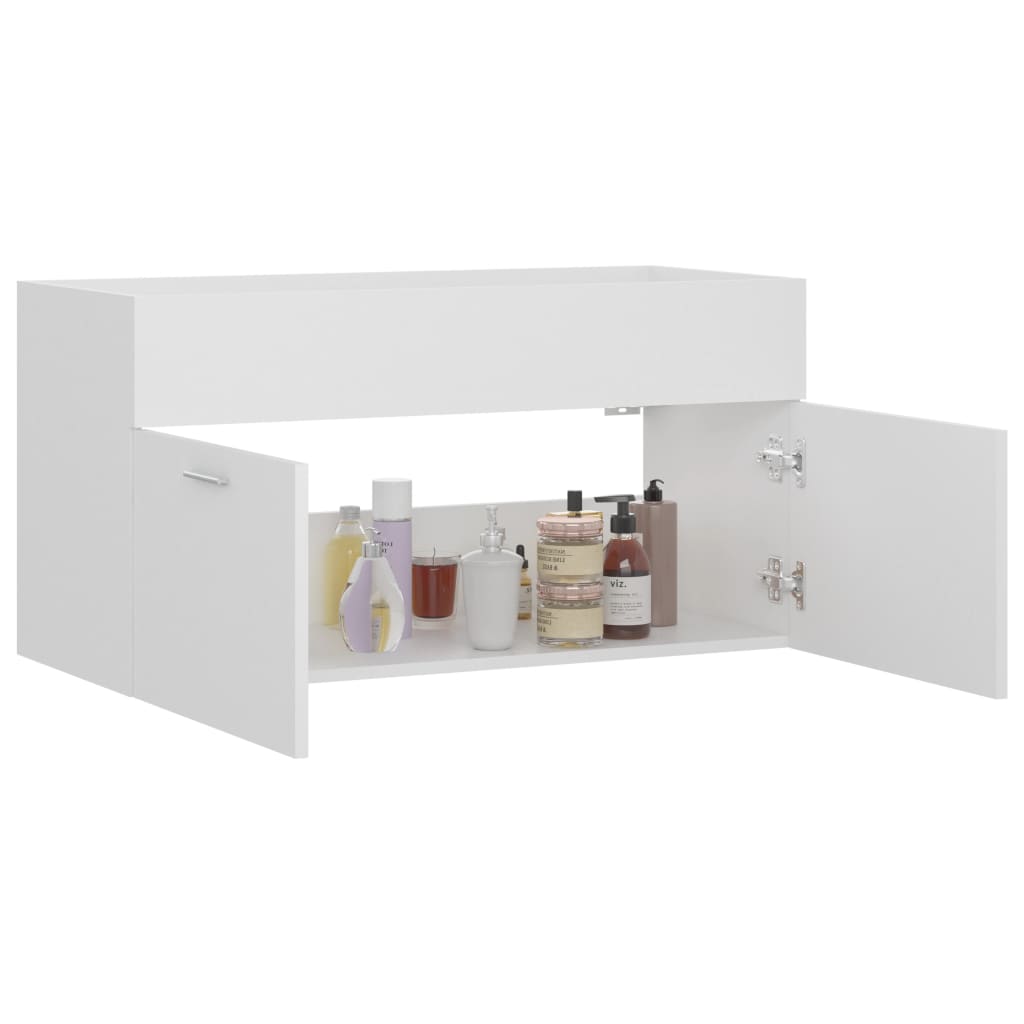 Mobile Sottolavabo Bianco 90x38,5x46 cm in Truciolato - homemem39