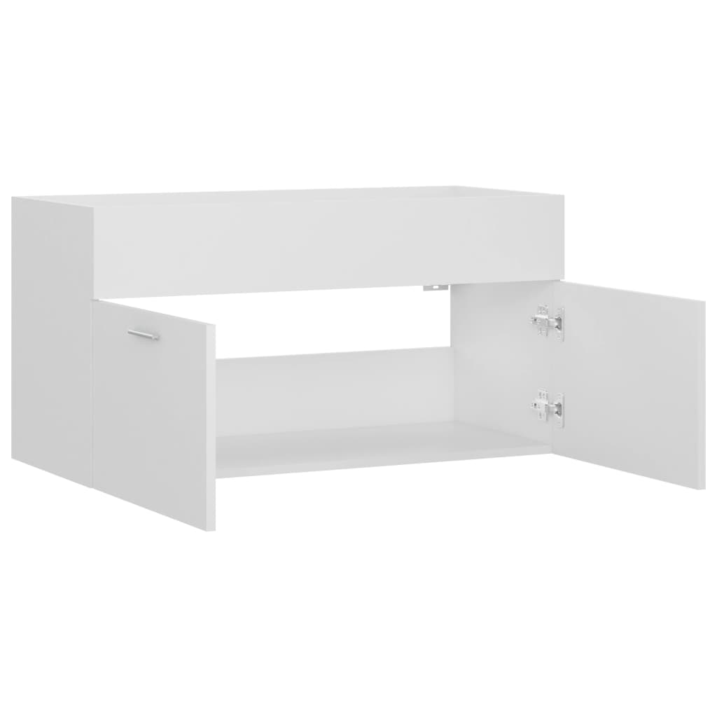 Mobile Sottolavabo Bianco 90x38,5x46 cm in Truciolato - homemem39