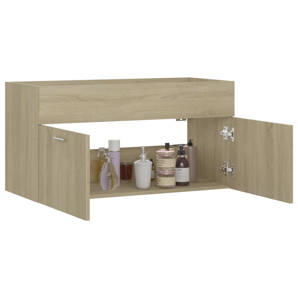 Mobile Sottolavabo Rovere Sonoma 90x38,5x46 cm in Truciolato - homemem39