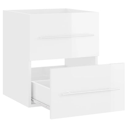 Mobile Sottolavabo Bianco Lucido 41x38,5x48 cm in Truciolato - homemem39