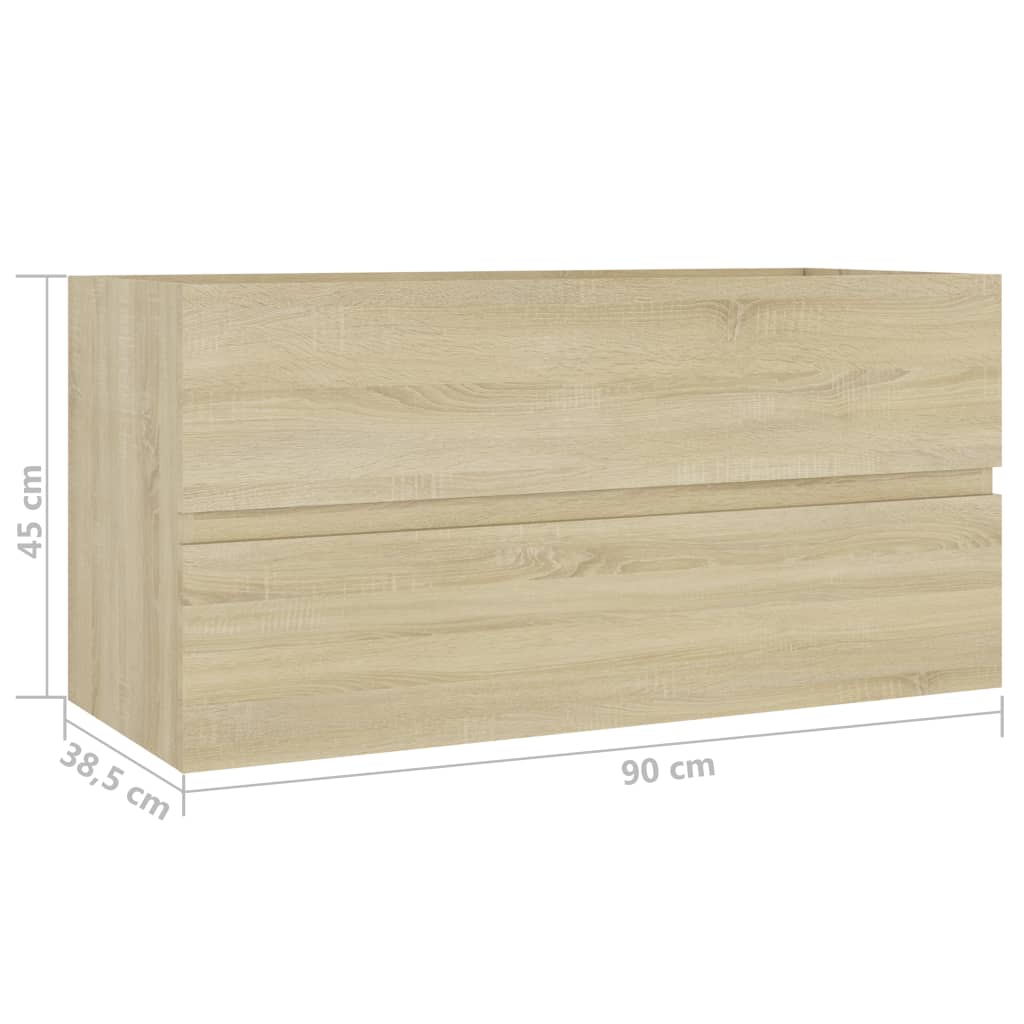 Mobile Sottolavabo Rovere Sonoma 90x38,5x45 cm in Truciolato - homemem39