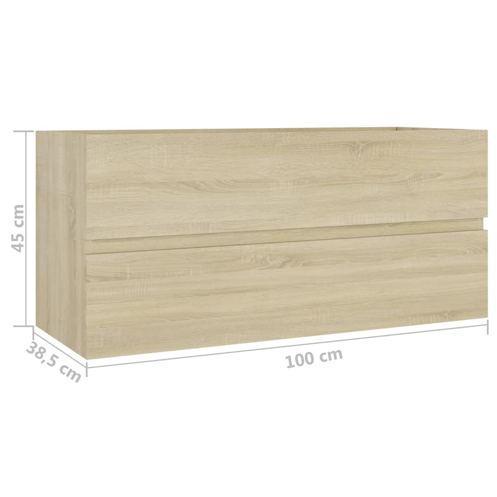 Mobile Sottolavabo Rovere Sonoma 100x38,5x45 cm in Truciolato - homemem39