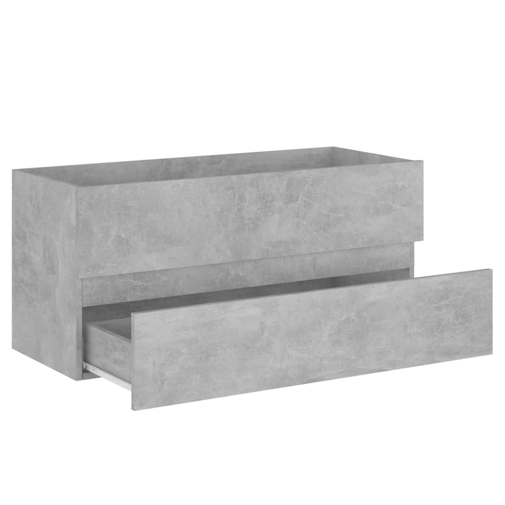 Mobile Sottolavabo Grigio Cemento 100x38,5x45 cm in Truciolato - homemem39