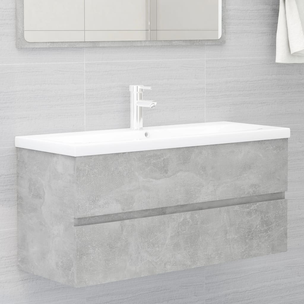 Mobile Sottolavabo Grigio Cemento 100x38,5x45 cm in Truciolato - homemem39