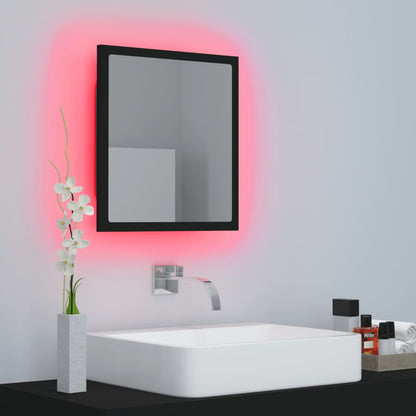 Specchio da Bagno a LED Nero 40x8,5x37 cm in Acrilico - homemem39