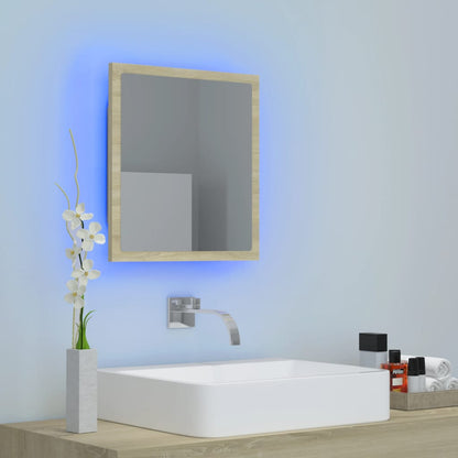 Specchio da Bagno LED Rovere Sonoma 40x8,5x37 cm in Acrilico - homemem39