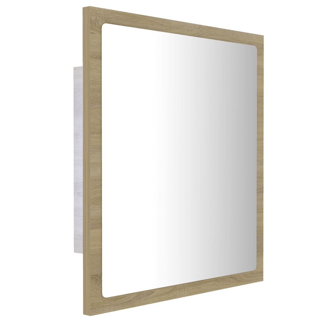 Specchio da Bagno LED Rovere Sonoma 40x8,5x37 cm in Acrilico - homemem39