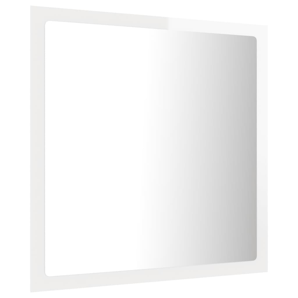 Specchio da Bagno LED Bianco Lucido 40x8,5x37 cm in Acrilico - homemem39