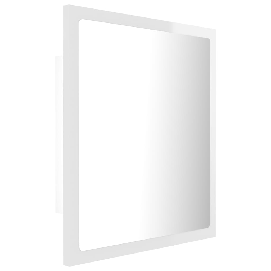 Specchio da Bagno LED Bianco Lucido 40x8,5x37 cm in Acrilico - homemem39