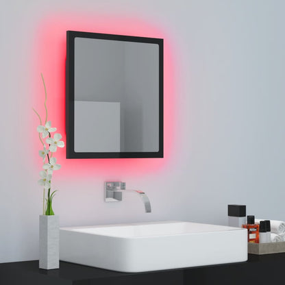 Specchio da Bagno LED Nero Lucido 40x8,5x37 cm in Acrilico - homemem39