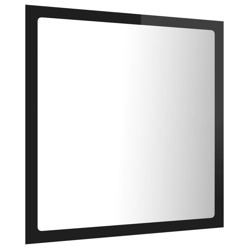 Specchio da Bagno LED Nero Lucido 40x8,5x37 cm in Acrilico - homemem39