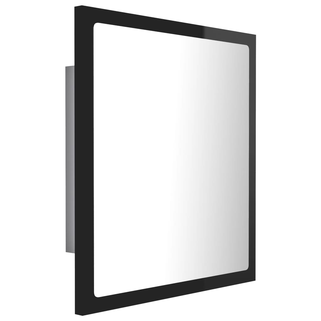 Specchio da Bagno LED Nero Lucido 40x8,5x37 cm in Acrilico - homemem39