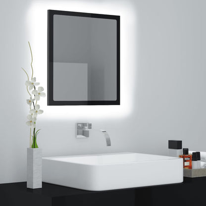 Specchio da Bagno LED Nero Lucido 40x8,5x37 cm in Acrilico - homemem39