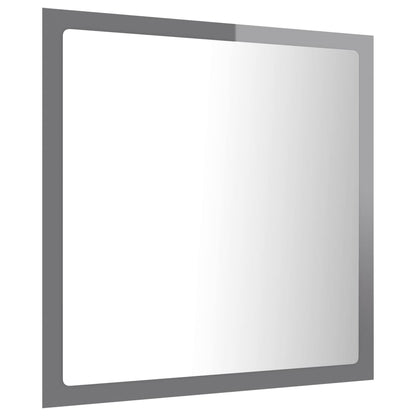 Specchio da Bagno LED Grigio Lucido 40x8,5x37 cm in Acrilico - homemem39