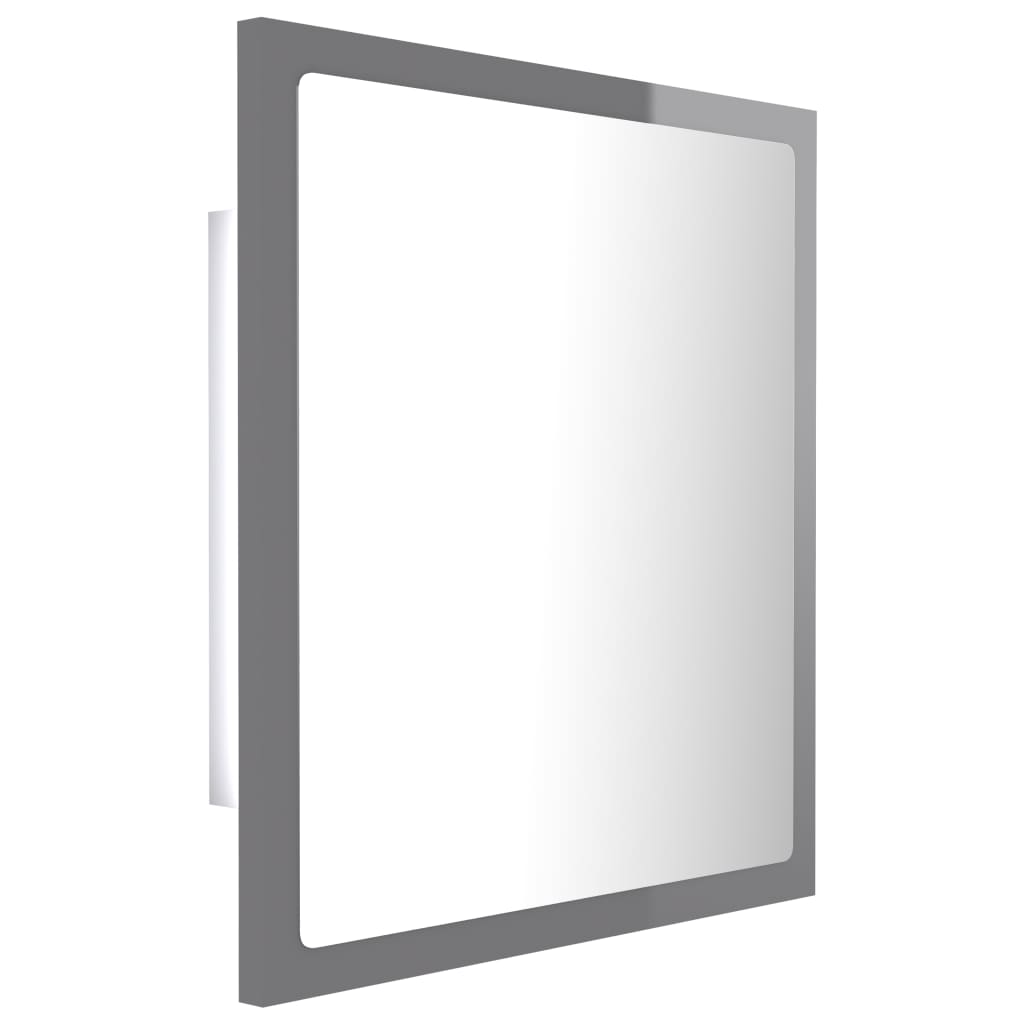 Specchio da Bagno LED Grigio Lucido 40x8,5x37 cm in Acrilico - homemem39