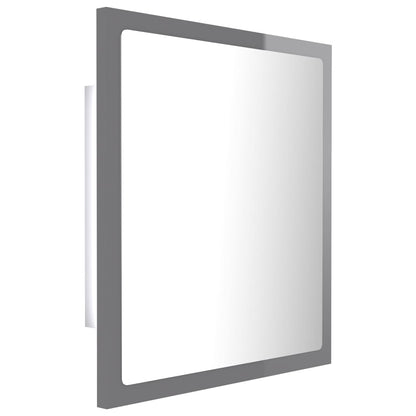 Specchio da Bagno LED Grigio Lucido 40x8,5x37 cm in Acrilico - homemem39