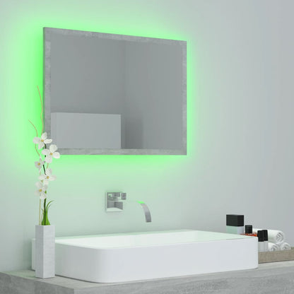 Specchio da Bagno a LED Grigio 60x8,5x37 cm in Acrilico - homemem39