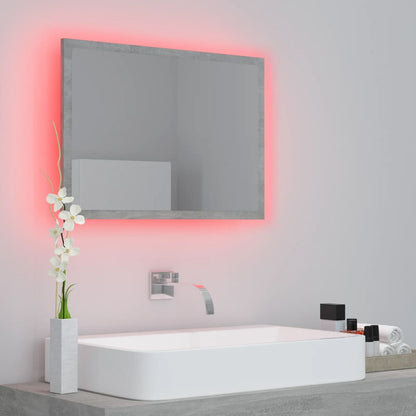 Specchio da Bagno a LED Grigio 60x8,5x37 cm in Acrilico - homemem39