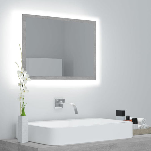 Specchio da Bagno a LED Grigio 60x8,5x37 cm in Acrilico - homemem39