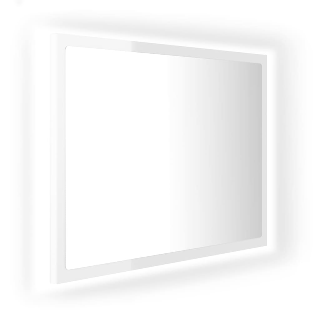 Specchio da Bagno LED Bianco Lucido 60x8,5x37 cm in Acrilico - homemem39