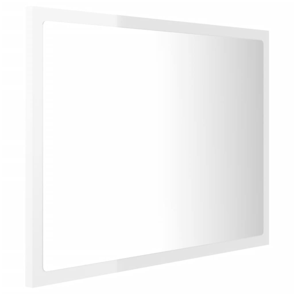 Specchio da Bagno LED Bianco Lucido 60x8,5x37 cm in Acrilico - homemem39