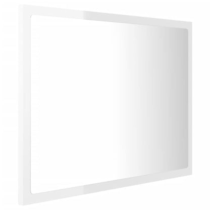 Specchio da Bagno LED Bianco Lucido 60x8,5x37 cm in Acrilico - homemem39