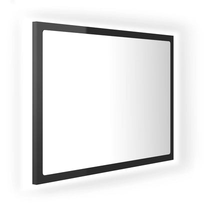 Specchio da Bagno LED Nero Lucido 60x8,5x37 cm in Acrilico - homemem39