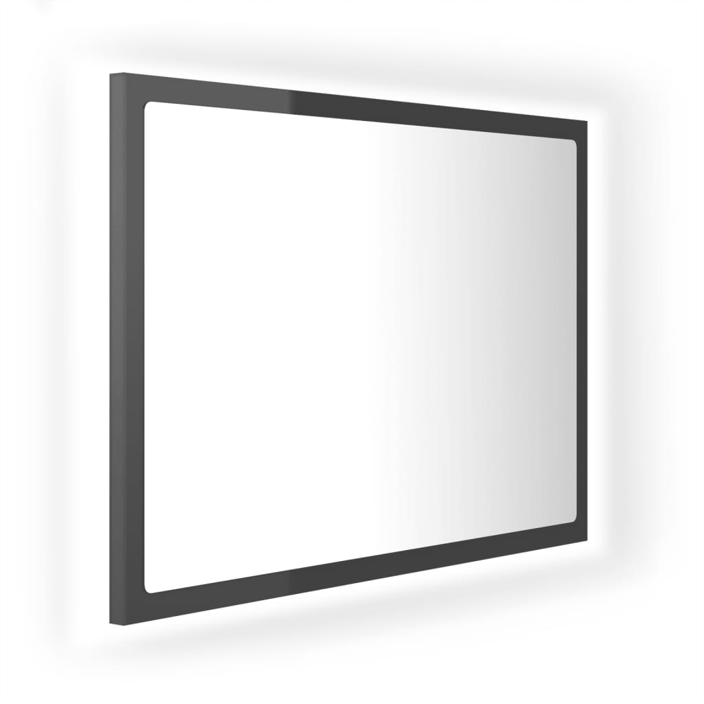 Specchio da Bagno LED Grigio Lucido 60x8,5x37 cm in Acrilico - homemem39