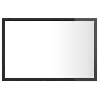 Specchio da Bagno LED Grigio Lucido 60x8,5x37 cm in Acrilico - homemem39