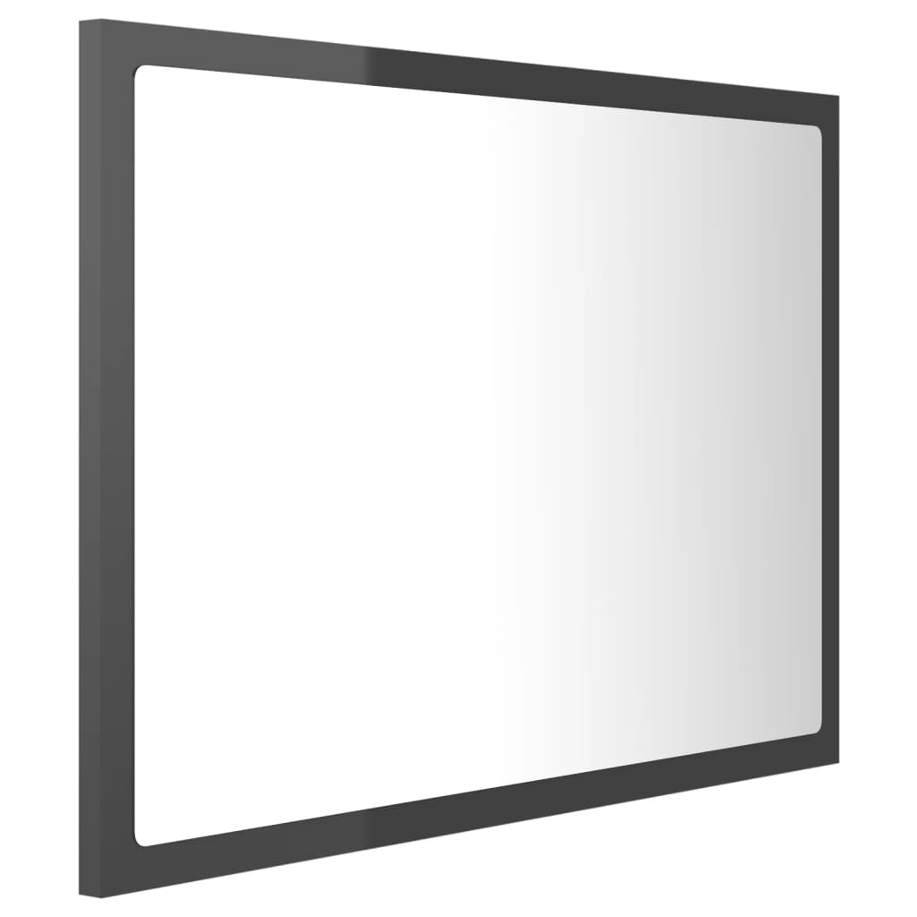 Specchio da Bagno LED Grigio Lucido 60x8,5x37 cm in Acrilico - homemem39