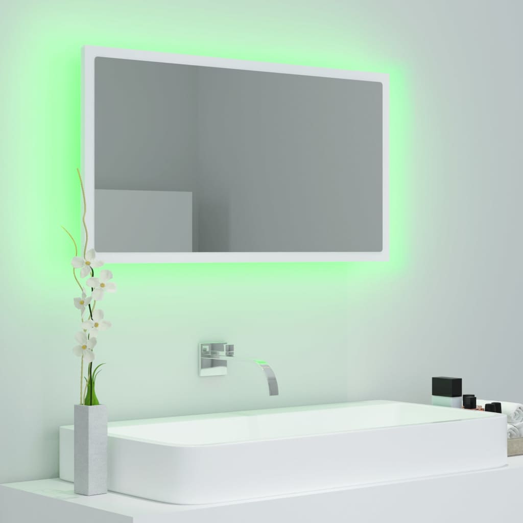 Specchio da Bagno con LED Bianco 80x8,5x37 cm in Acrilico - homemem39