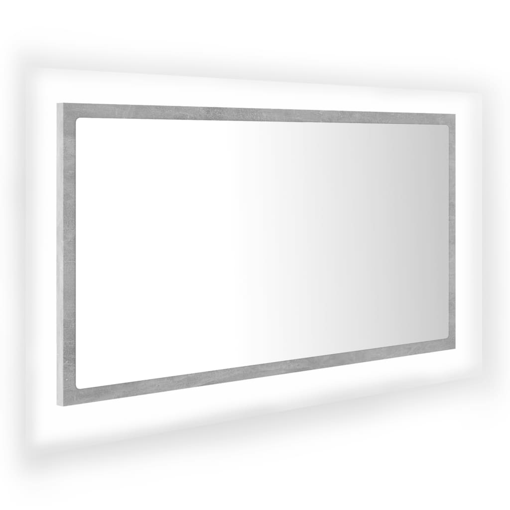 Specchio da Bagno a LED Grigio 80x8,5x37 cm in Acrilico - homemem39