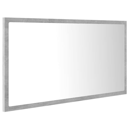 Specchio da Bagno a LED Grigio 80x8,5x37 cm in Acrilico - homemem39