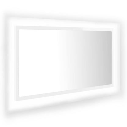 Specchio da Bagno LED Bianco Lucido 80x8,5x37 cm in Acrilico - homemem39